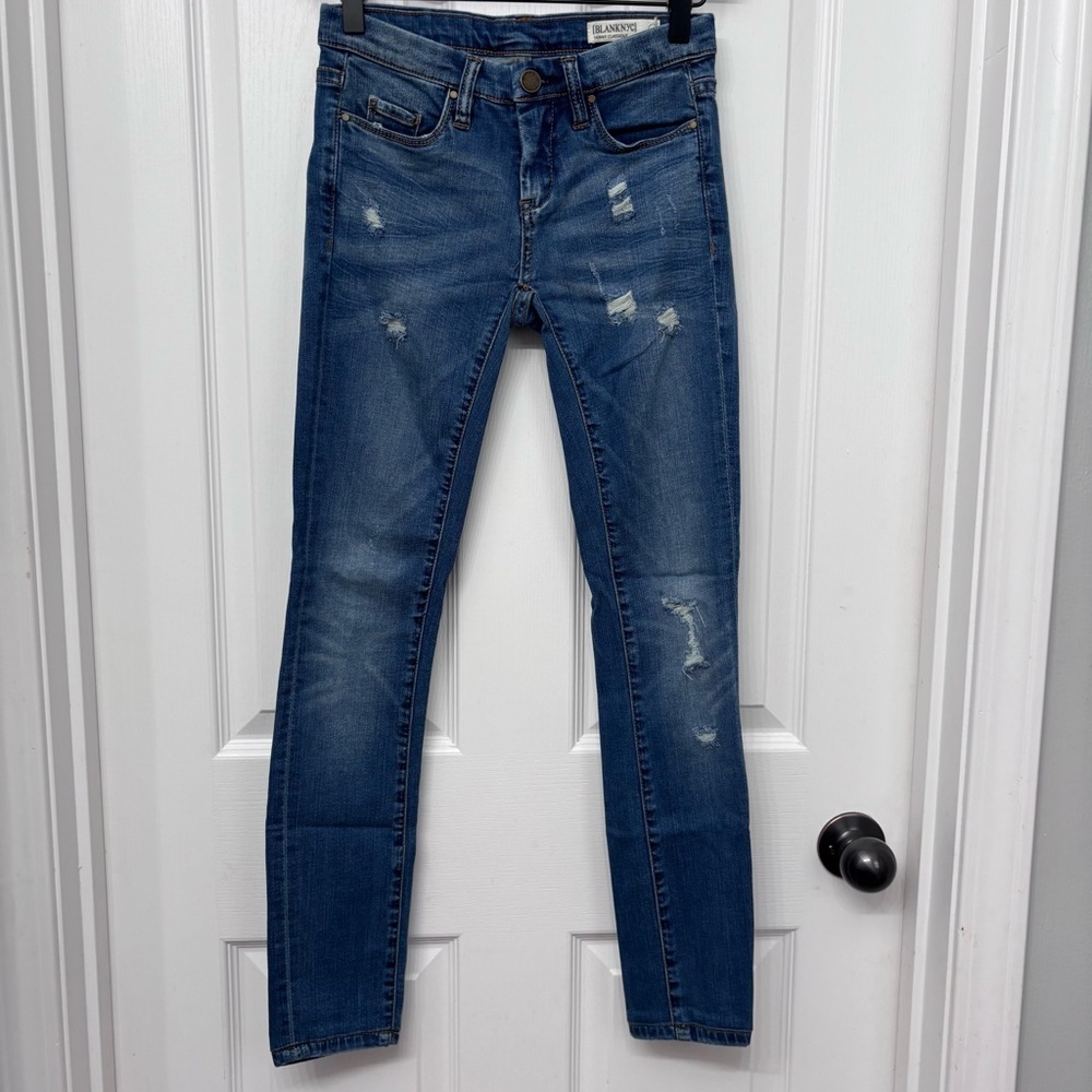 Medium Wash Distressed Skinny Jeans | BLANKNYC 25